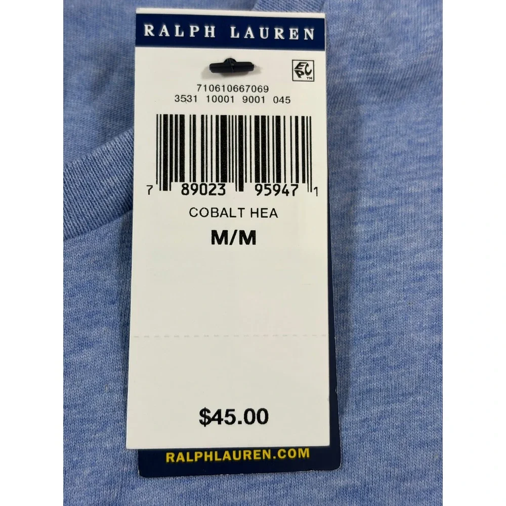 Polo Ralph Lauren Mens Heather Blue Crewneck Pony Logo T-Shirt NWT Medium